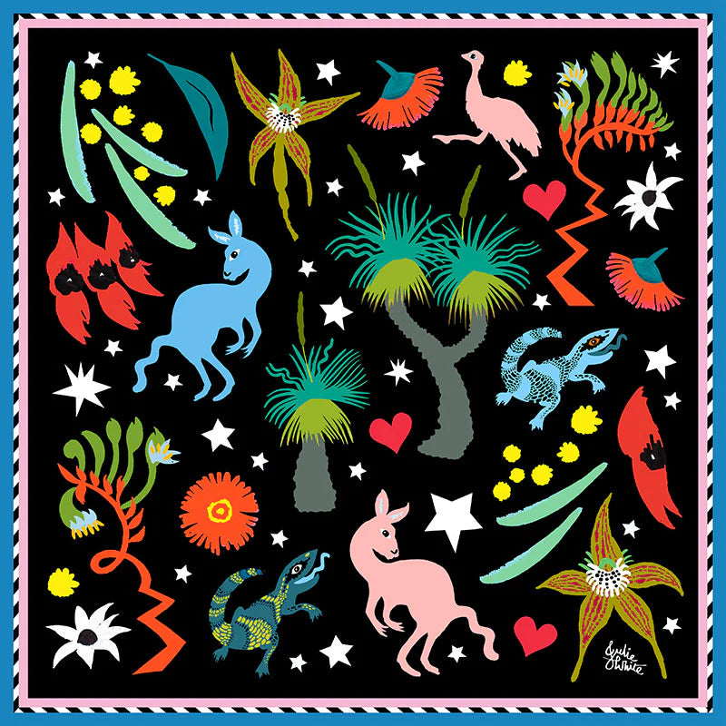 Julie White Silk Cotton Scarf- Bush Jamboree