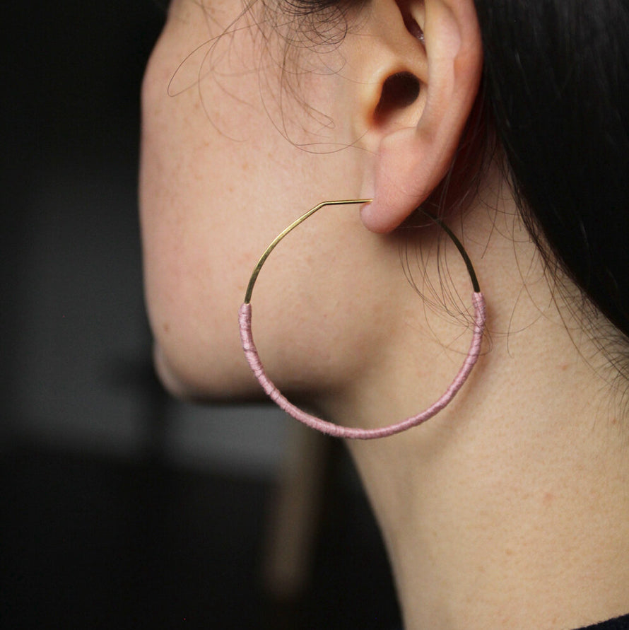 Lilly Buttrose Woven Earrings Pink and Gold Plated