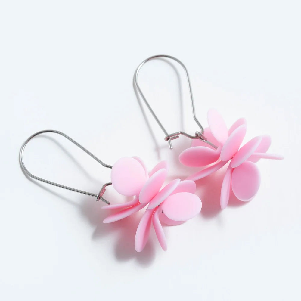 Claire Ishino Candy Pink Blossom Earrings