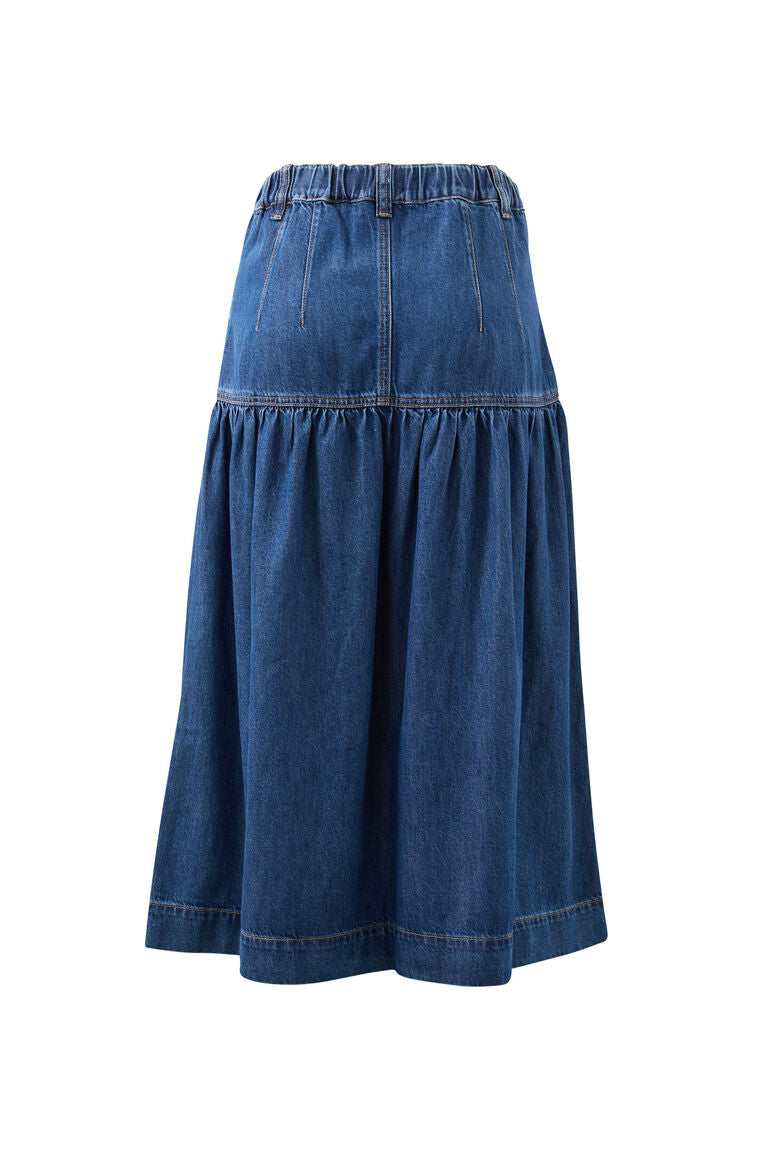 Ceres Life Drop Waist Midi Skirt - Caspian Blue