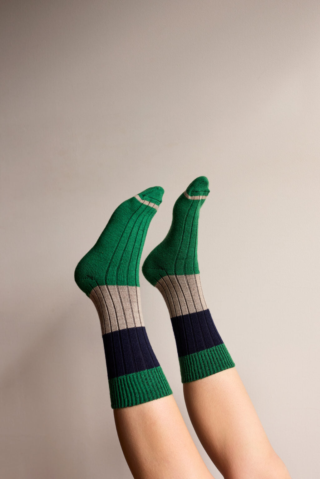 Tightology ‘Chunky Rib’ Apple Green Merino Wool Socks