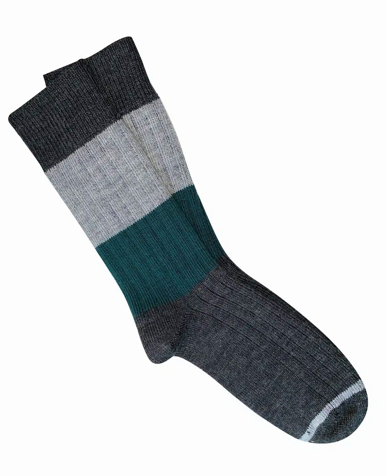 Tightology ‘Chunky Rib’ Charcoal Stripe Merino Wool Socks