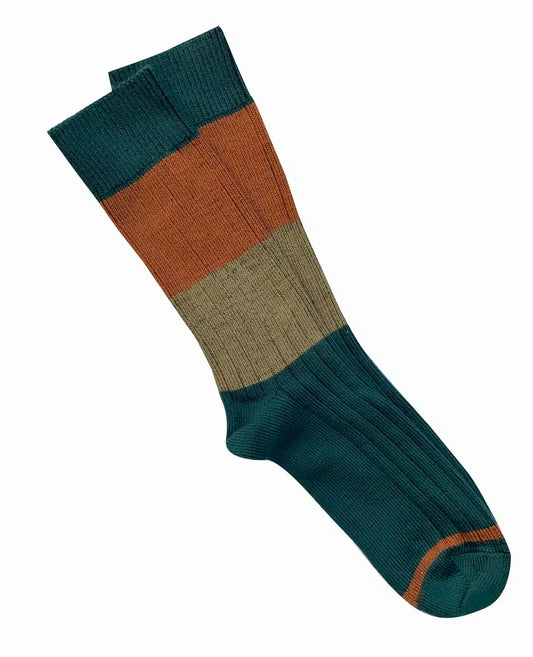 Tightology ‘Chunky Rib’ Green Merino Wool Socks