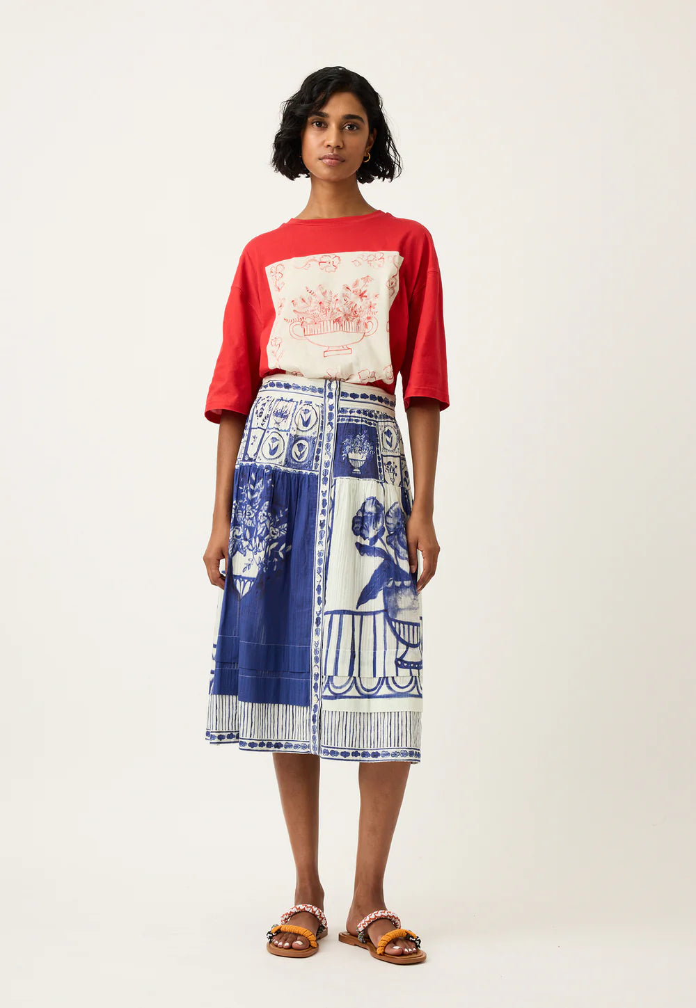 Nancybird Coco Pintuck Skirt - Lyon Tile