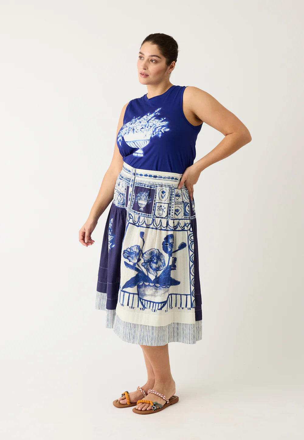 Nancybird Coco Pintuck Skirt - Lyon Tile