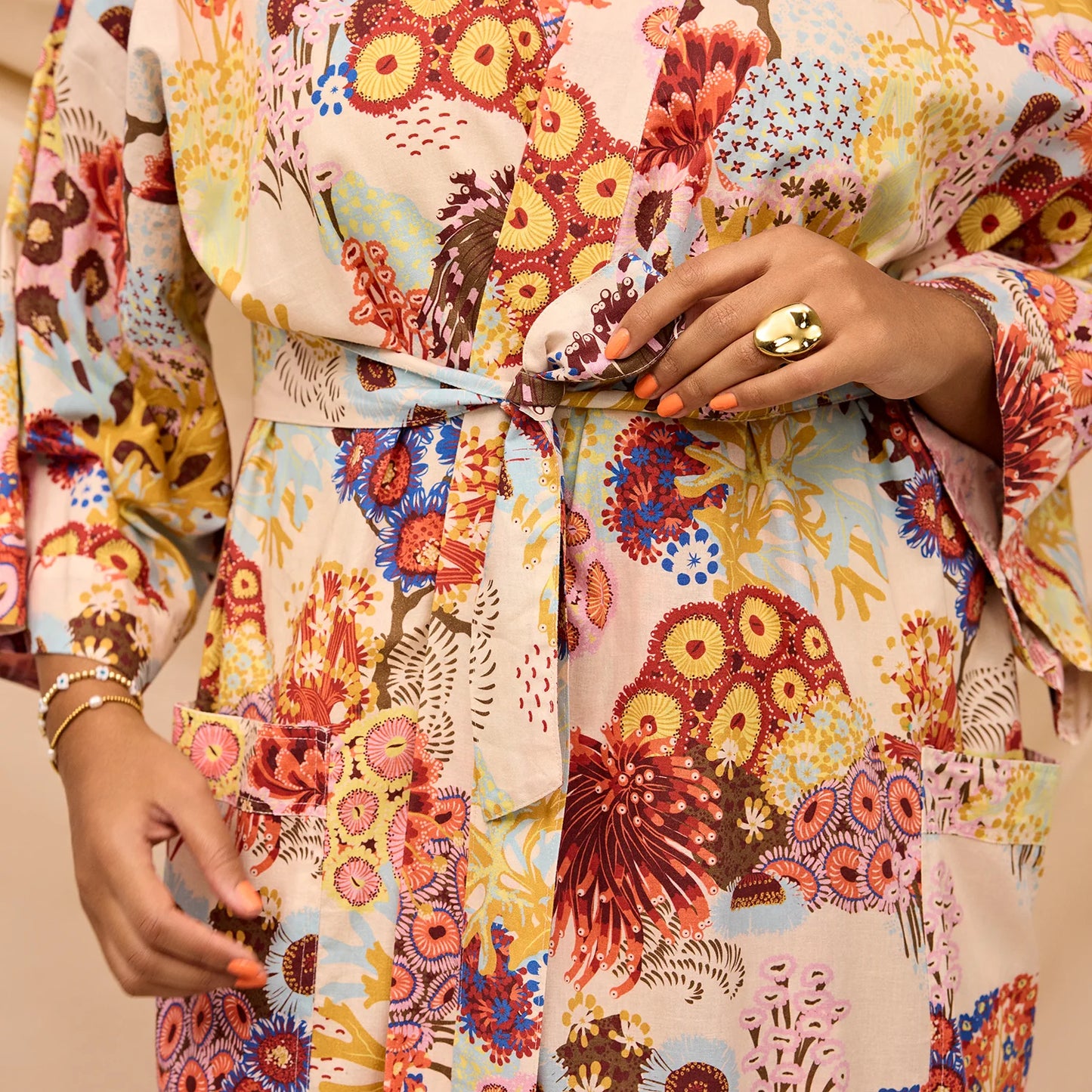 Sage x Clare - Cora Cotton Robe - Pearl