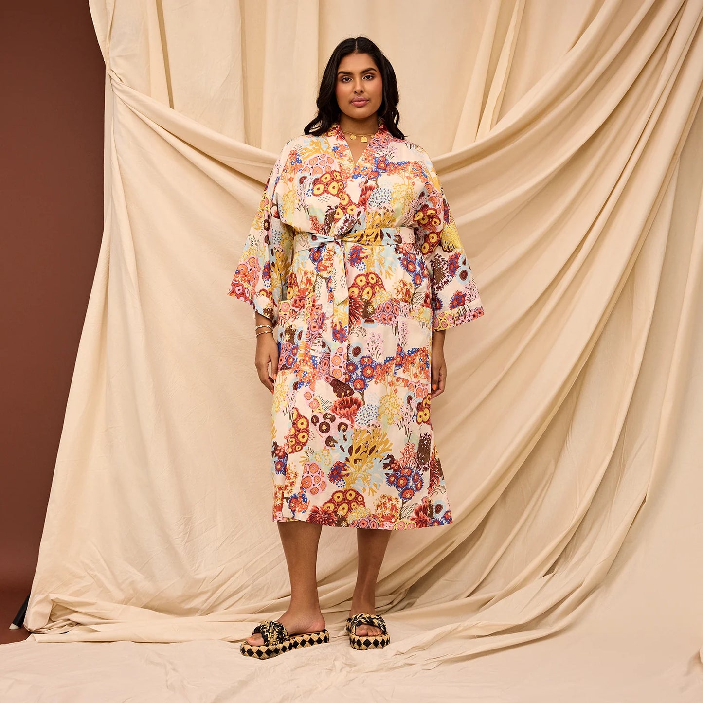 Sage x Clare - Cora Cotton Robe - Pearl