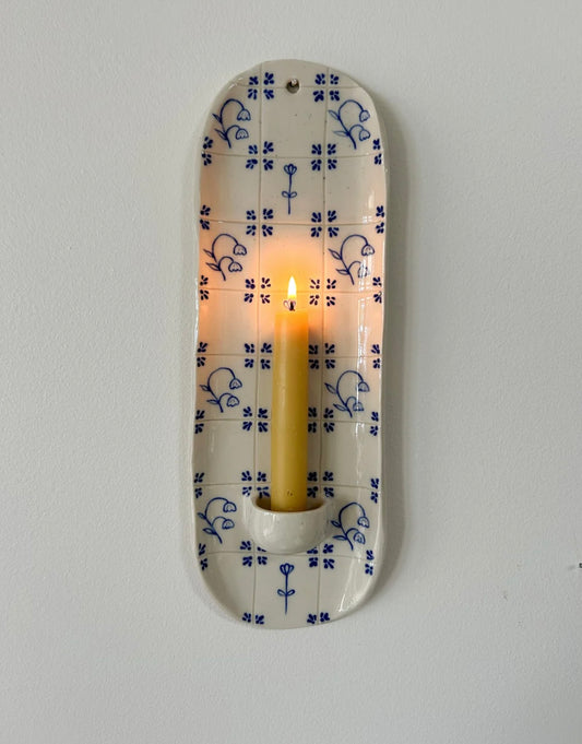 May Ceramics Delft Candle Sconce