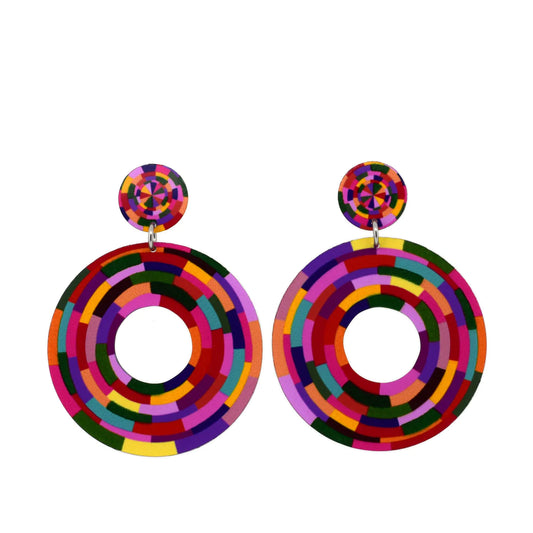 Kitty Came Home - Rosey Posey Circle Drop Studs