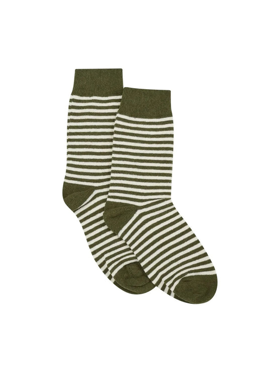 Hemp Clothing Australia Daily Socks - Olive stripe