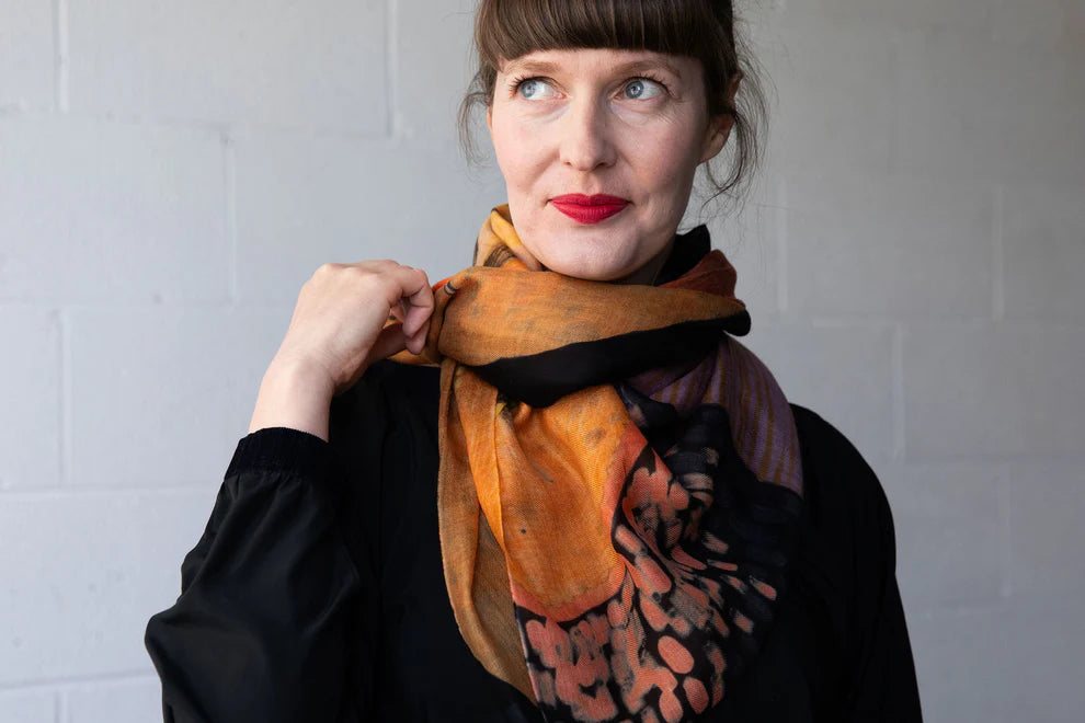 Dana Kinter "The Fluttering of Birds" Merino Wool Scarf