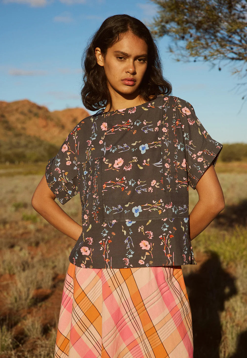 Nancybird Dolman Top - Watercolour Charcoal