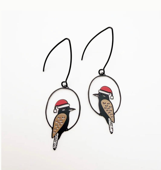 Denz Christmas Kookaburra Earrings