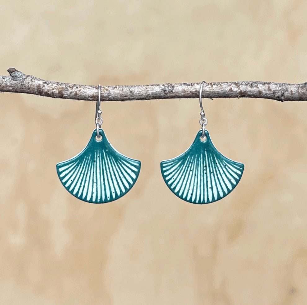 Cara Edwards Ceramic Green Fan Earring