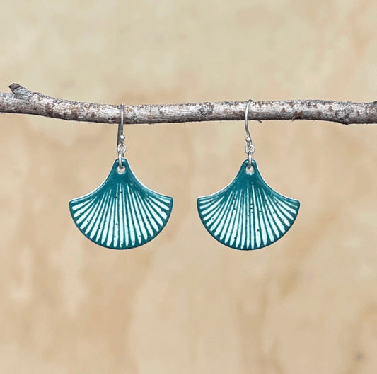 Cara Edwards Ceramic Green Fan Earring