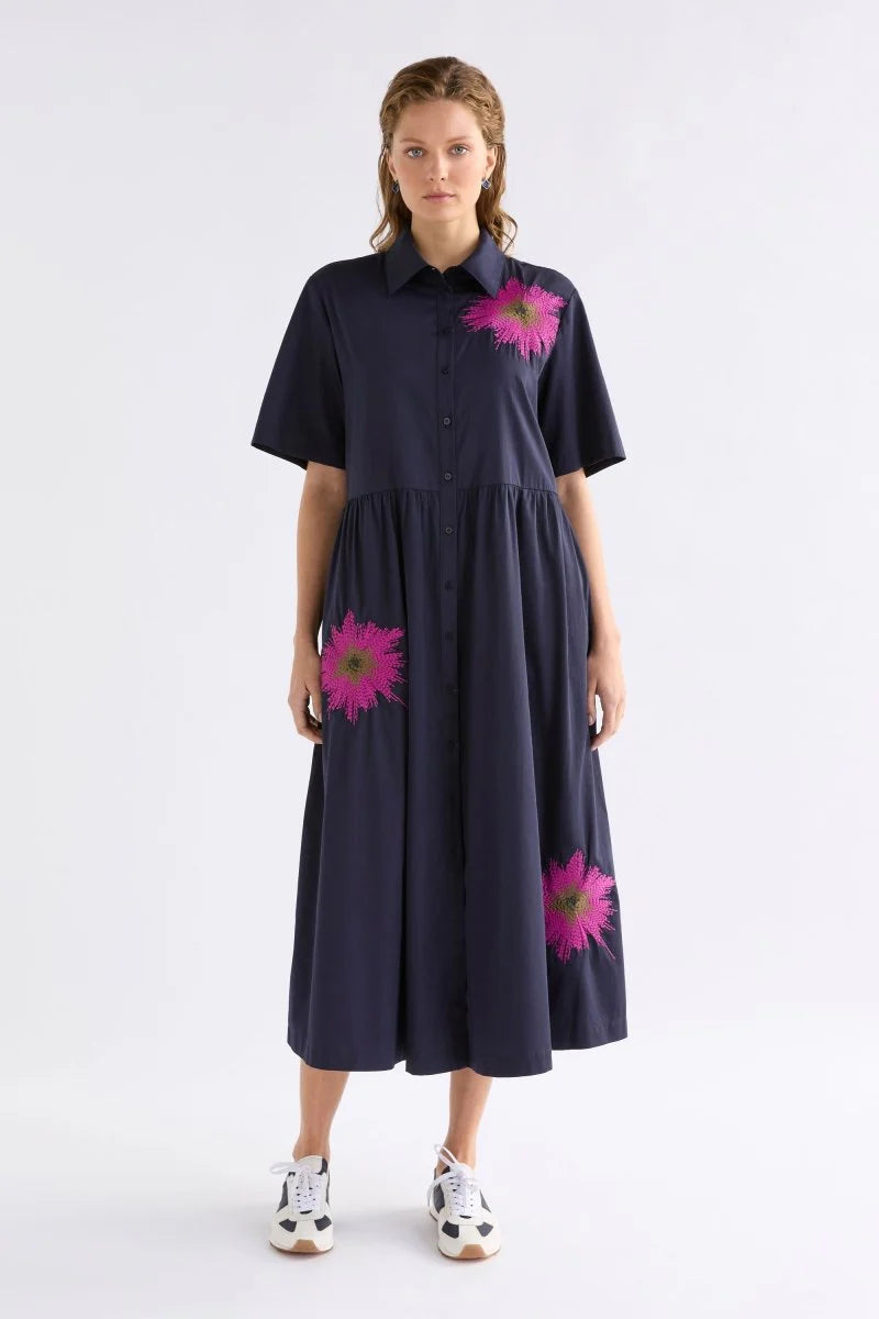 Elk Eireen Shirt Dress - Navy Fuchsia