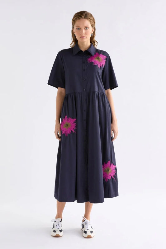 Elk Eireen Shirt Dress - Navy Fuchsia