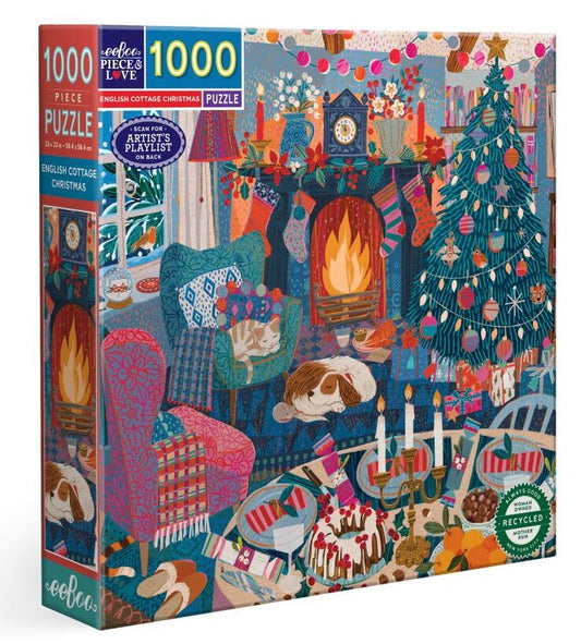 English Cottage Christmas  - 1000 piece puzzle