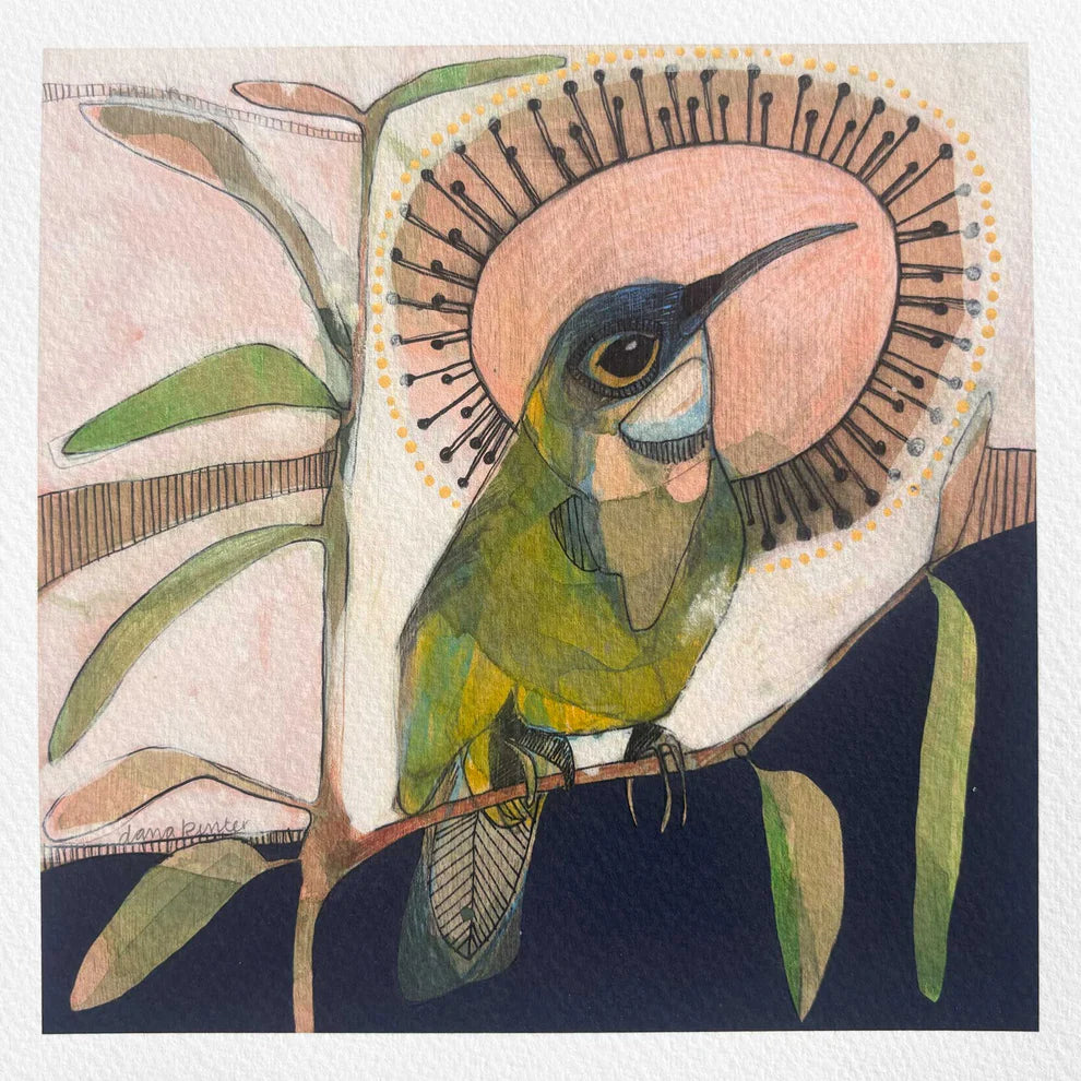 Dana Kinter "Eastern Spinebill and Eucalyptus" mini print