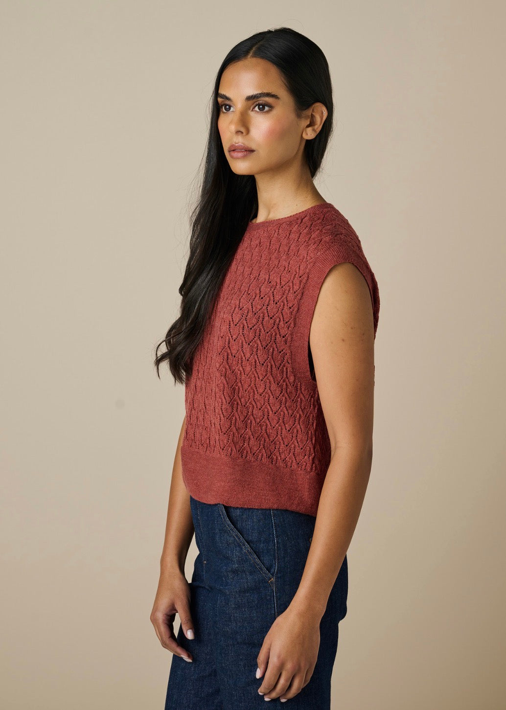 Uimi Merino Wool Kitty Vest - Papaya