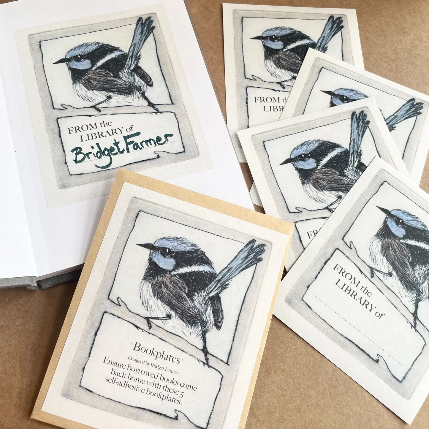 Bridget Farmer Fairy Wren Bookplates
