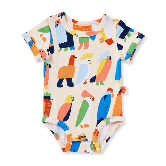 Halcyon Nights Flamin' Galahs Short Sleeve Bodysuit