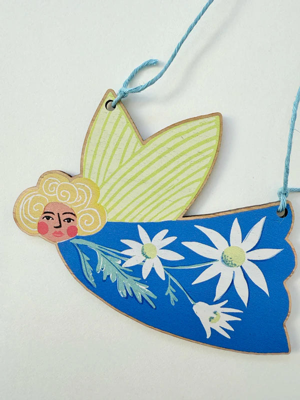 Little Rowan Red Head Wooden Christmas Ornament - Flannel Flower