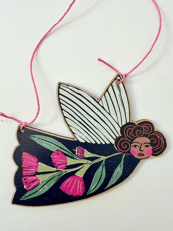 Little Rowan Red Head Wooden Christmas Ornament - Flowering Gum