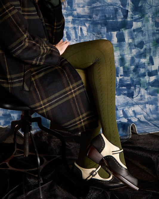 Tightology ‘Form Green' Wool Tights