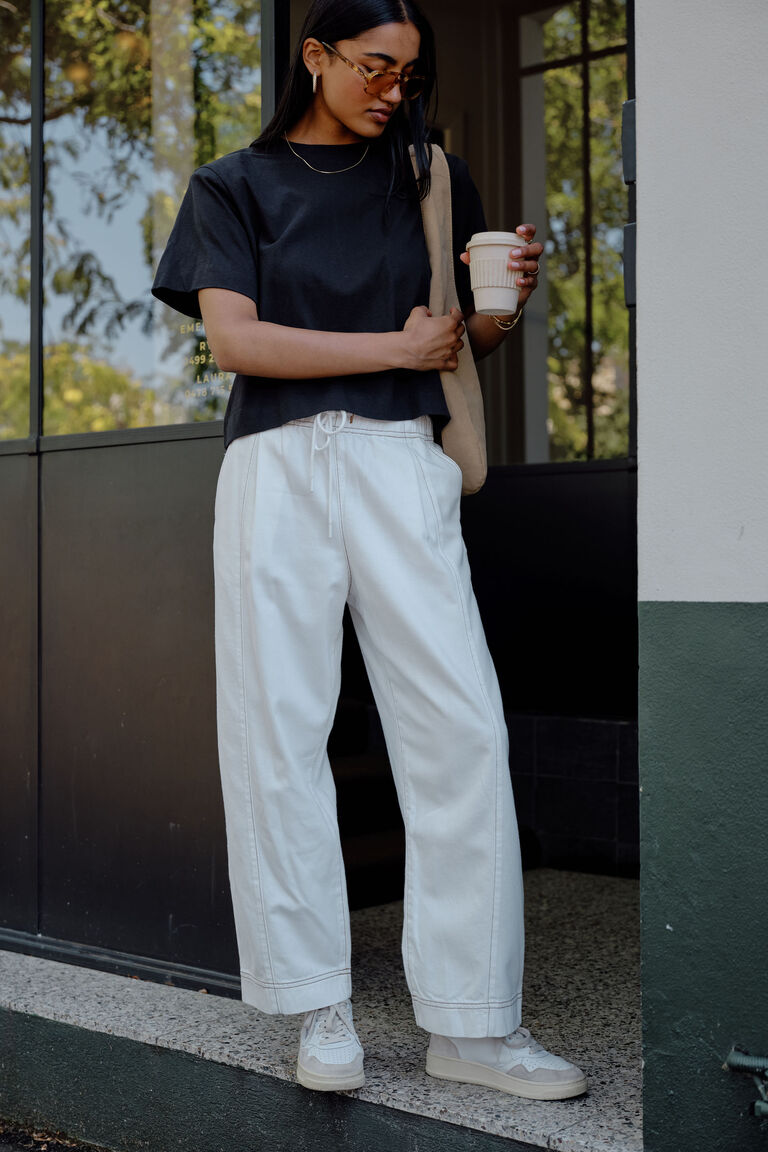Ceres Life Jessie Barrel Pant - Ecru