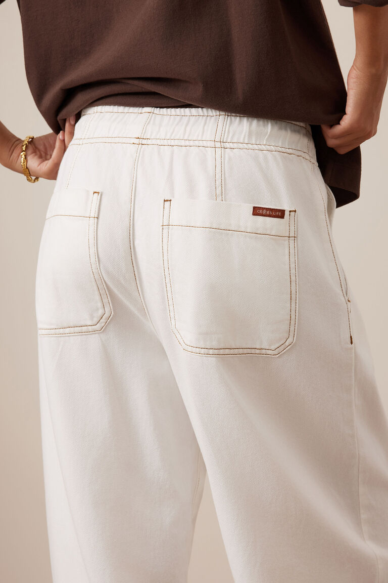 Ceres Life Jessie Barrel Pant - Ecru