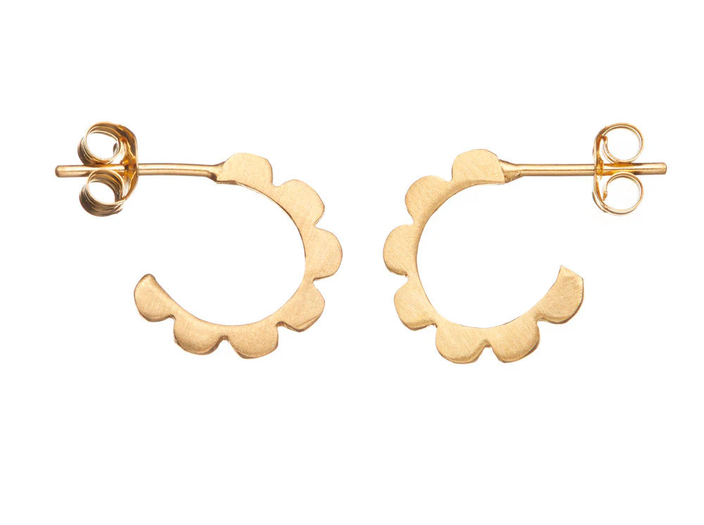Shabana Jacobson Small Frill Studs - Gold or Silver