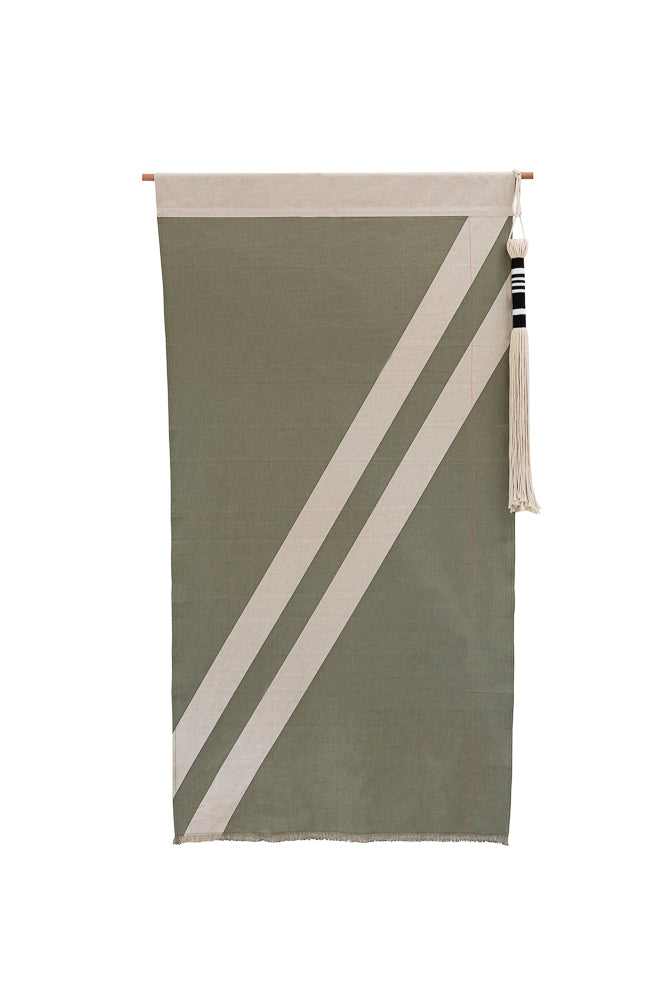 Wall banner - 'Double Stripe' in Sage