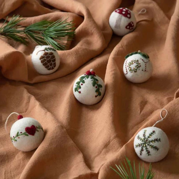 Gry & Sif Embroidered Felt Bauble