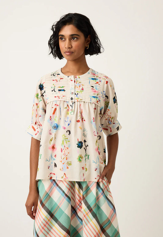 Nancybird Gwen Blouse - Watercolour Cream