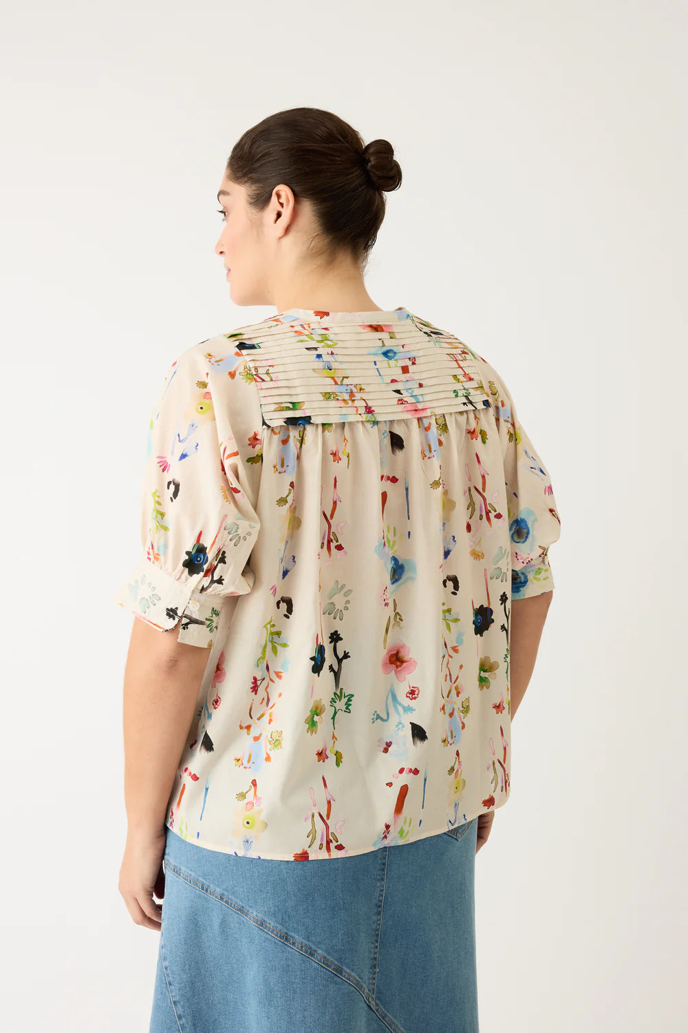 Nancybird Gwen Blouse - Watercolour Cream