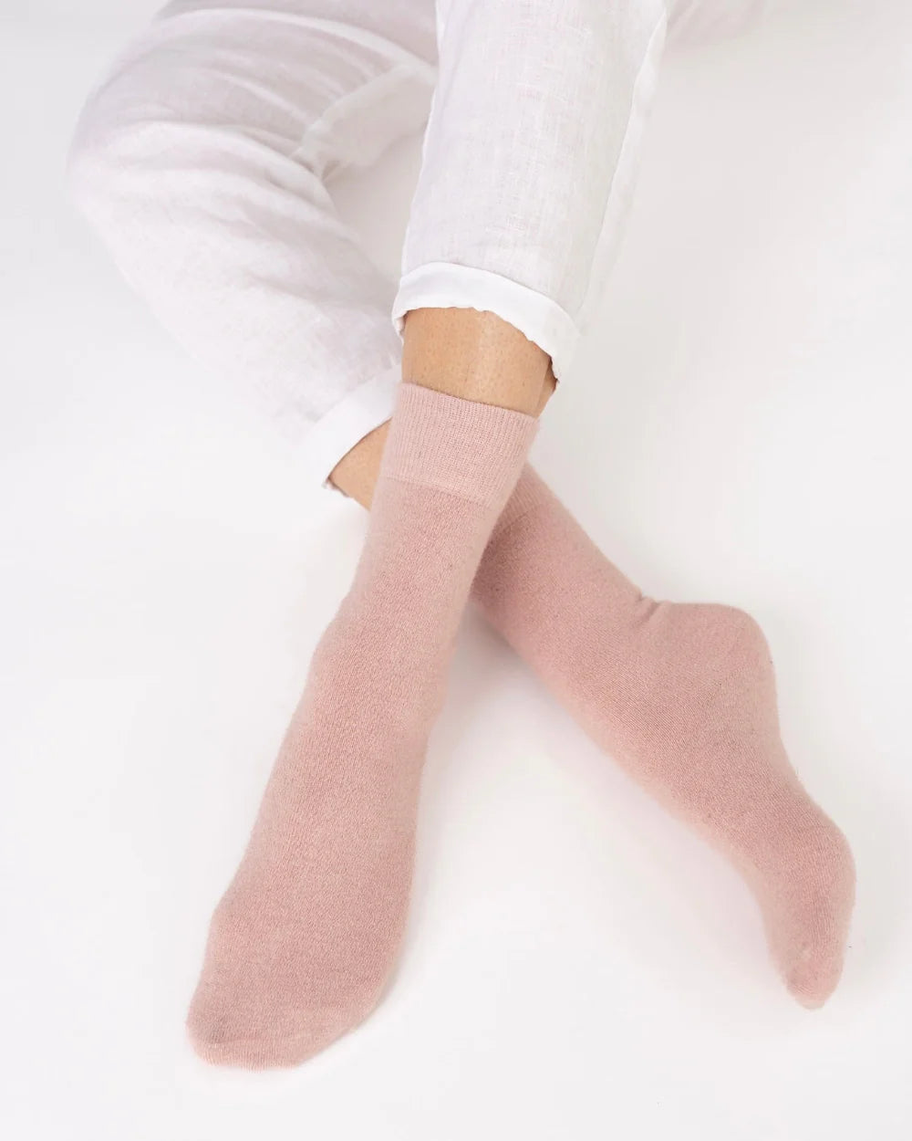 Nooan Possum Merino 'Hamilton' Socks - Rose Water