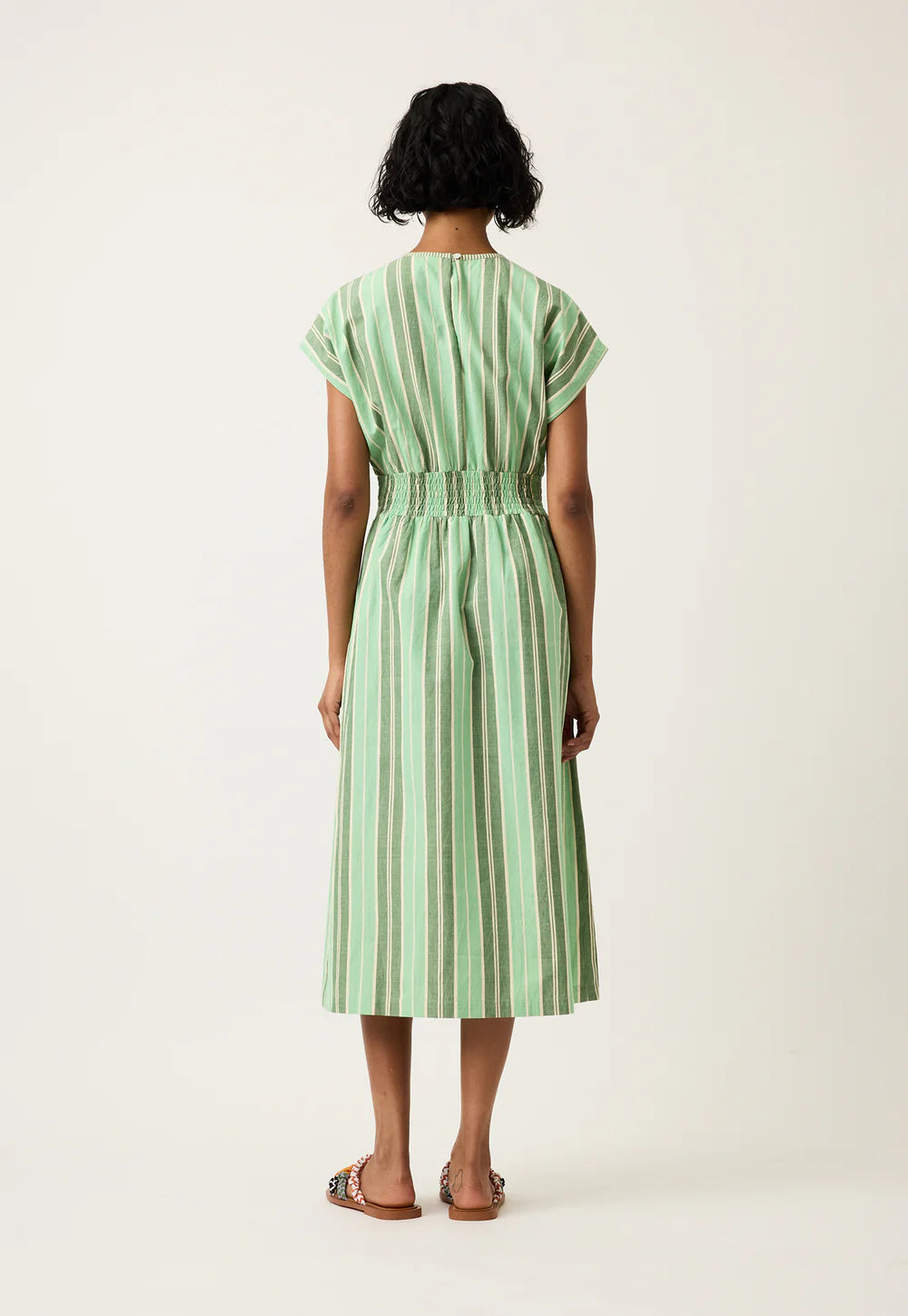 Nancybird Hana Wrap Dress - Green Stripe