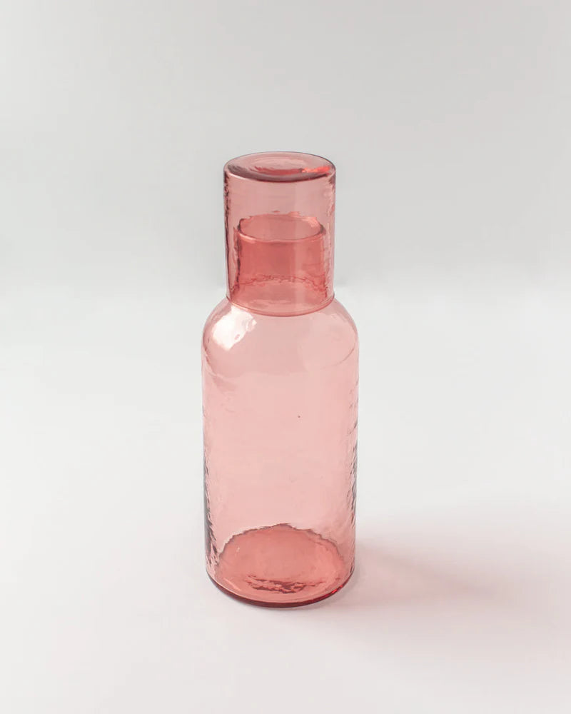 Handblown Glass Carafe + Cup - Blush