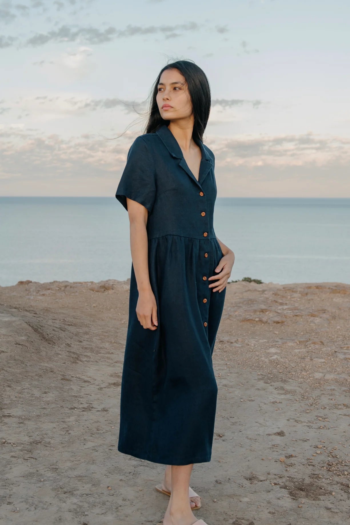 Hemp Clothing Australia Day Dress - Navy