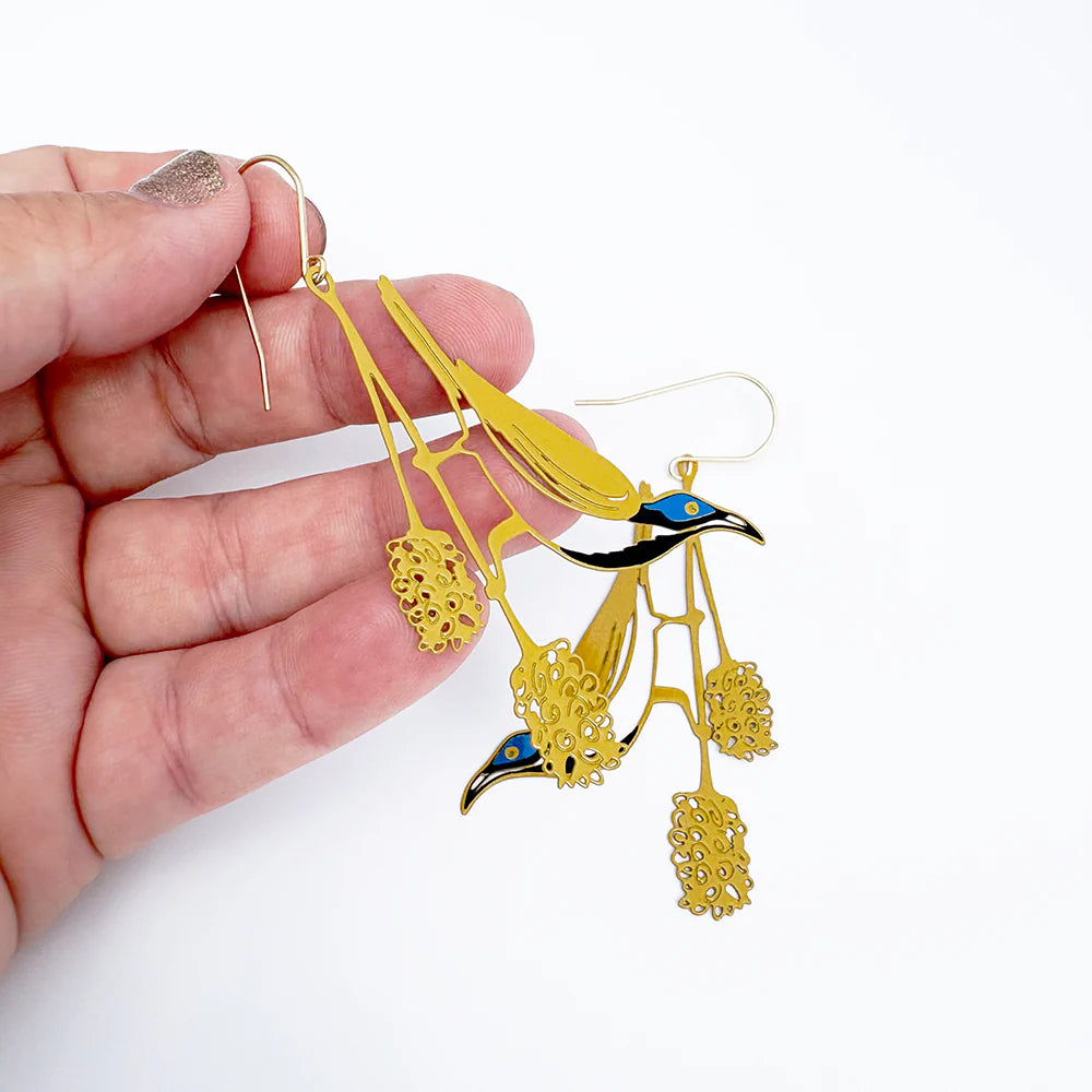 Denz Bluefaced Honeyeater Earrings