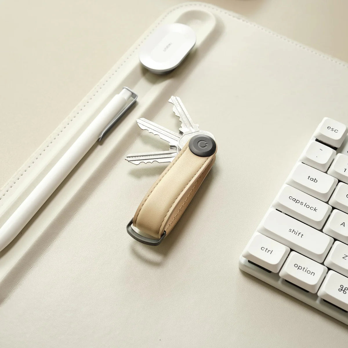 Orbitkey Leather Key Organiser - Sand