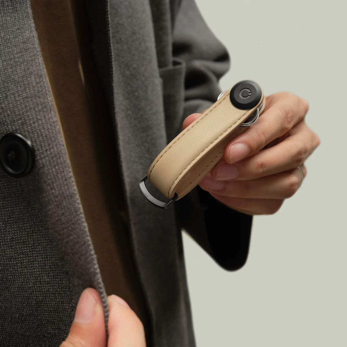 Orbitkey Leather Key Organiser - Sand