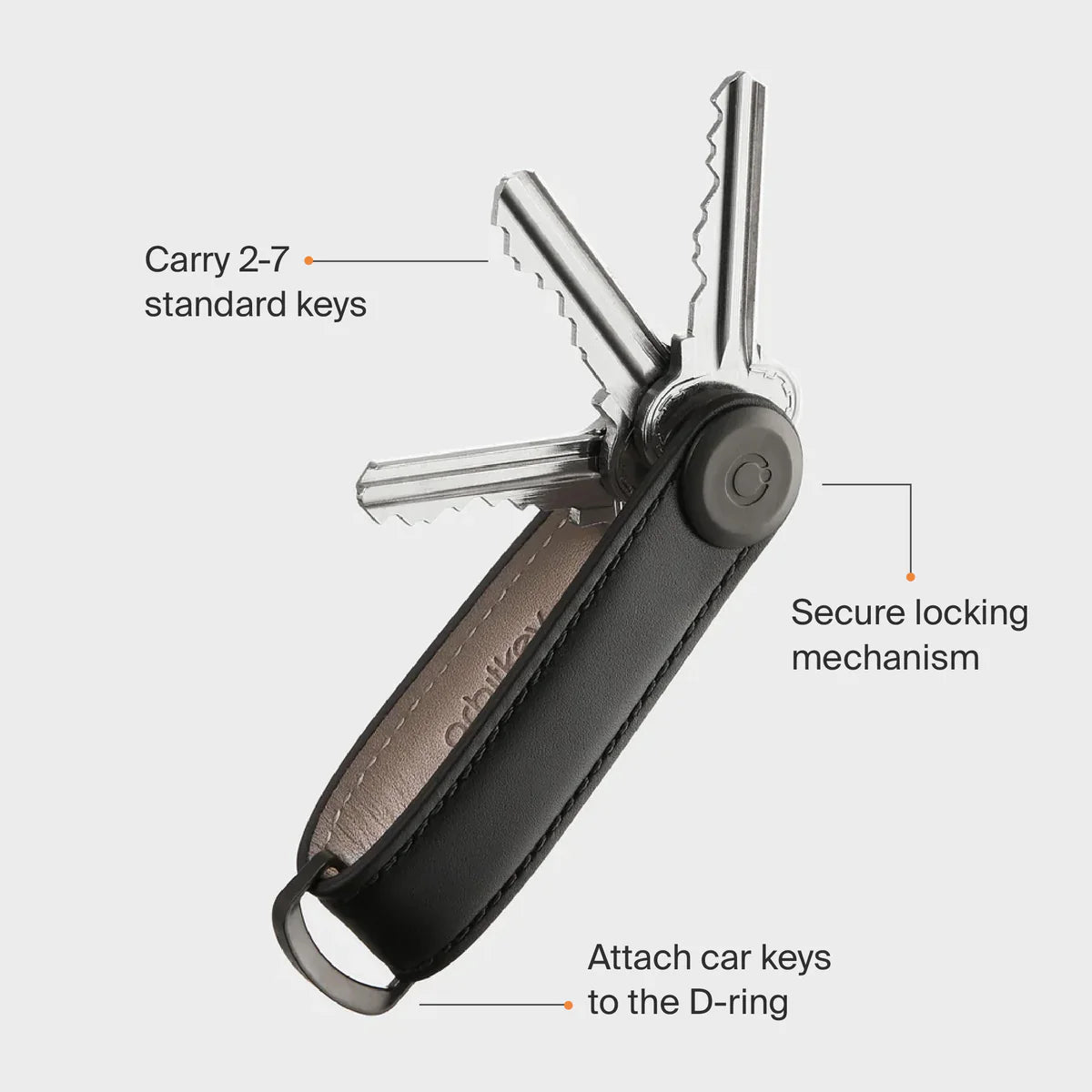 Orbitkey Leather Key Organiser - Sand