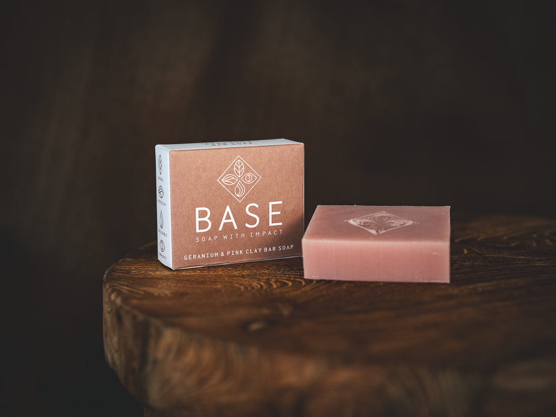 Base Geranium & Pink Clay Bar Soap