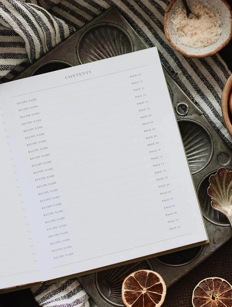 Write To Me Recipes Journal Olive