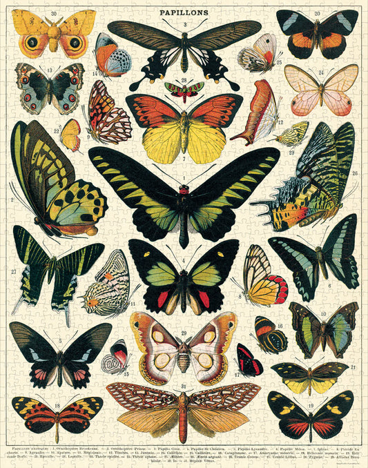 Cavallini & Co Butterflies 1000 Piece Vintage Puzzle