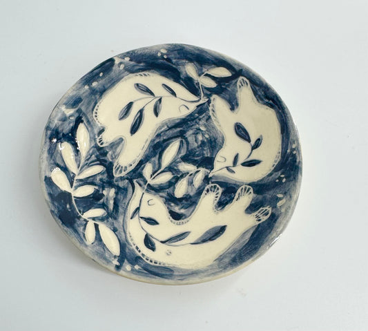 Isabel Lopes Three Doves Trinket Dish