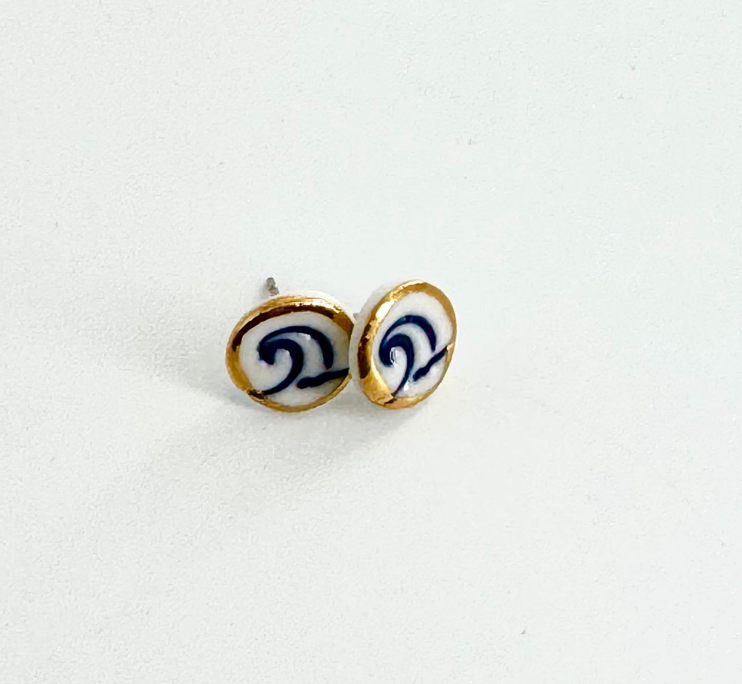 'Wave' Porcelain Stud Earring