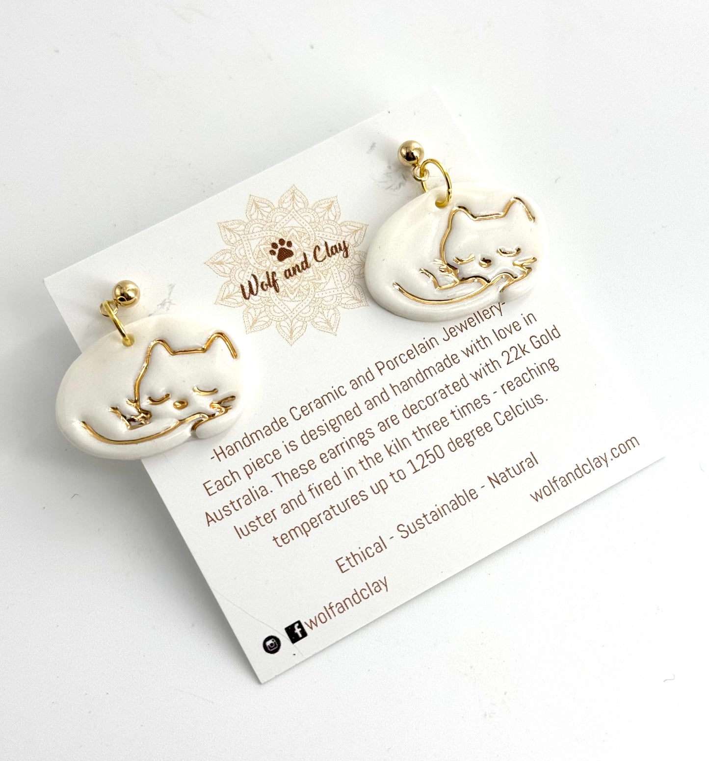 Cat Porcelain Earrings